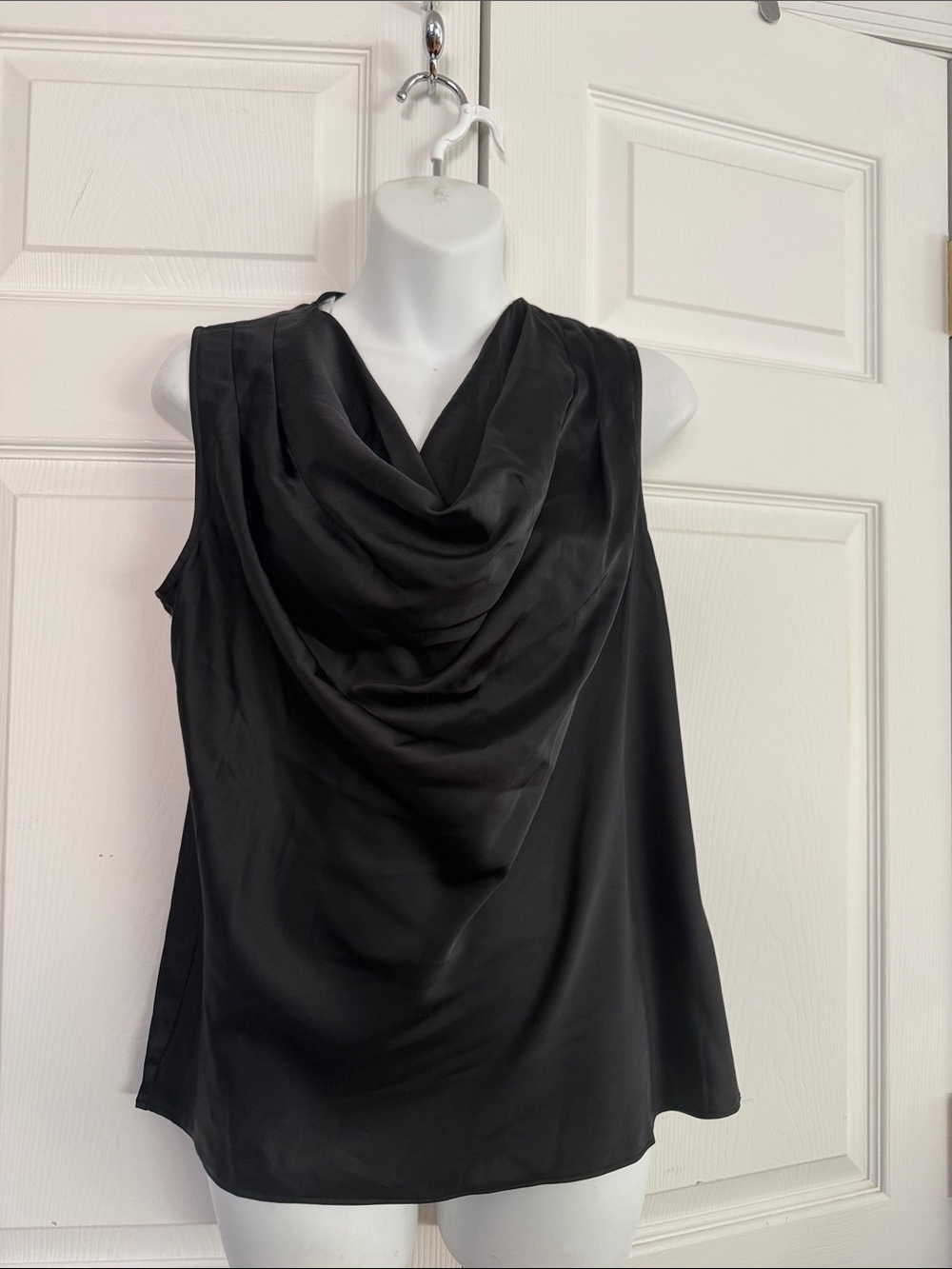 INC International Concepts Black Draped Cowl Neck Camisole